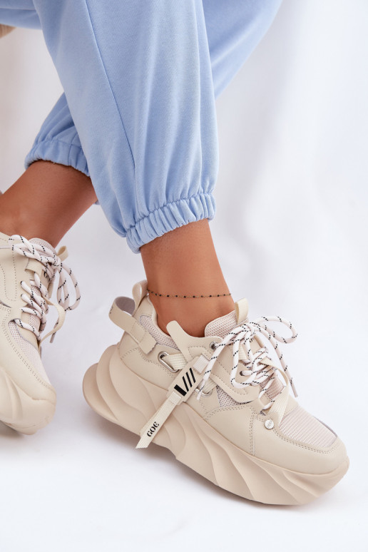 Pealhk Sneakers tüüpi jalanõud Pealiste omad GOE TT2N4012 beeži värvi