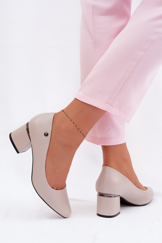 Kingad kõrge jämeda kontsaga Vinceza 62292 Halli värvi