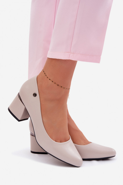 Kingad kõrge jämeda kontsaga Vinceza 62292 Halli värvi