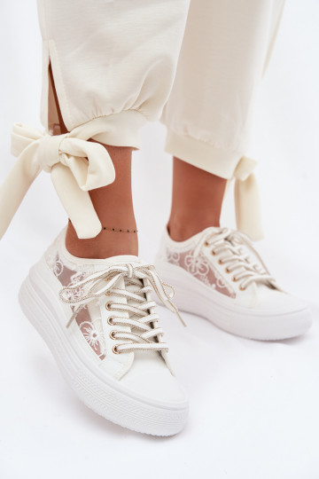 Lee Cooper LCIN-26-44-4480 valged vabaaja kingad nööride ja platvormiga 2