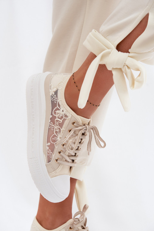 naiste saapad pitsilised platvormiga Lee Cooper LCIN-26-44-4481 beeži värvi