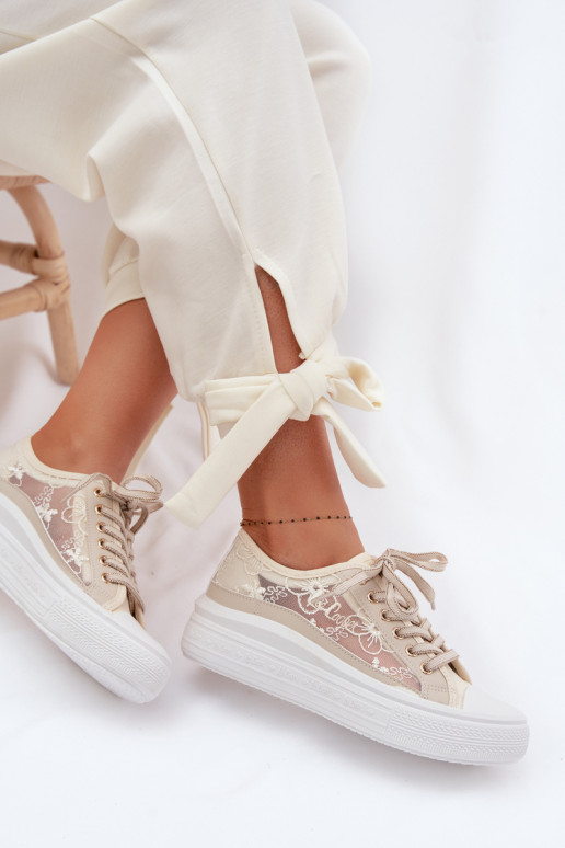 naiste saapad pitsilised platvormiga Lee Cooper LCIN-26-44-4481 beeži värvi