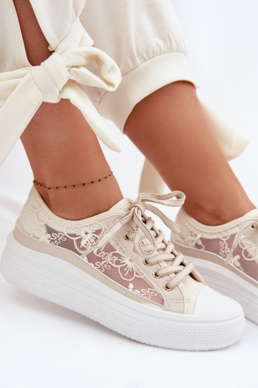naiste saapad pitsilised platvormiga Lee Cooper LCIN-26-44-4481 beeži värvi