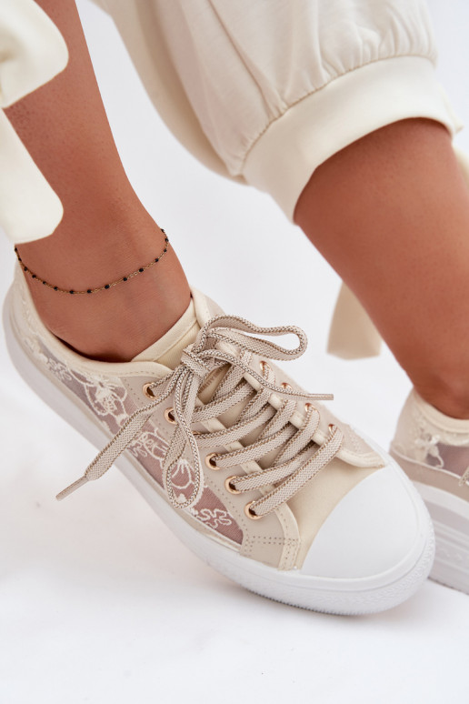 naiste saapad pitsilised platvormiga Lee Cooper LCIN-26-44-4481 beeži värvi