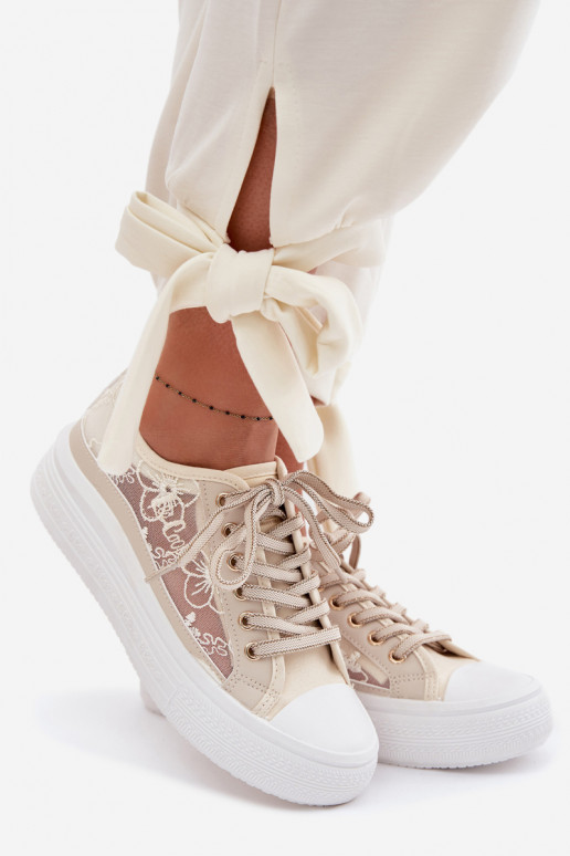 naiste saapad pitsilised platvormiga Lee Cooper LCIN-26-44-4481 beeži värvi