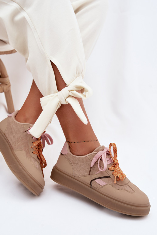 Sneakers tüüpi jalanõud Pealiste omadPodsisseójnymi Sznurósissekami pruunid värvi Relisa