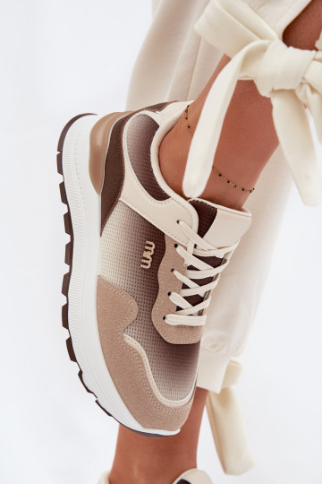 Sneakers tüüpi jalanõud Pealiste omad platvormiga pruunid värvi Lelmira 2