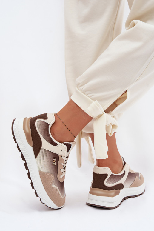 Sneakers tüüpi jalanõud Pealiste omad platvormiga pruunid värvi Lelmira