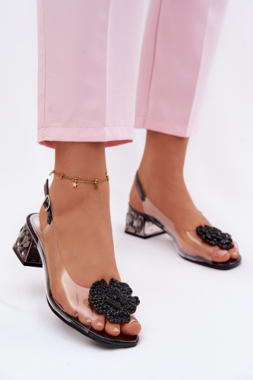 sandaalid Külgedelt läbipaistvad Klockis kristallidega I lilledegaem Vinceza 70122 msuud 2