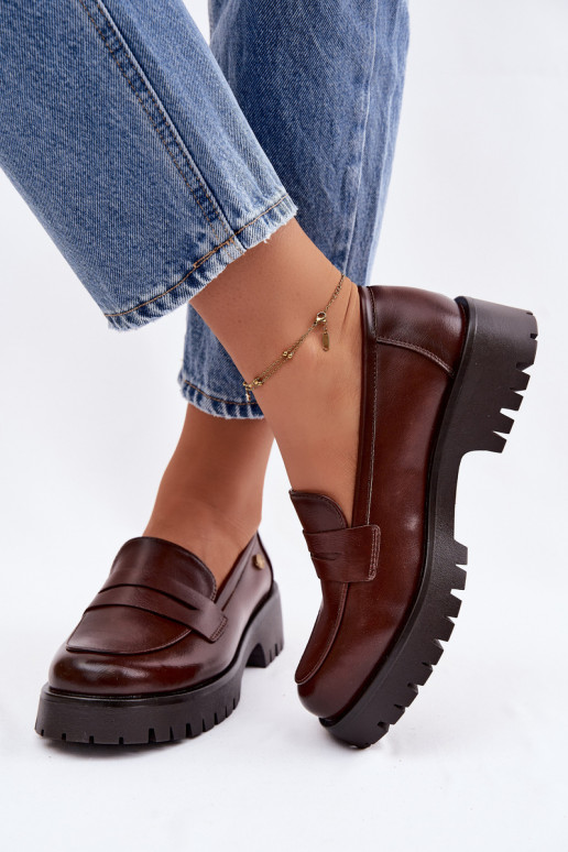 Pealhk naiste mokassiinid Vinceza 18125 pruunid värvi