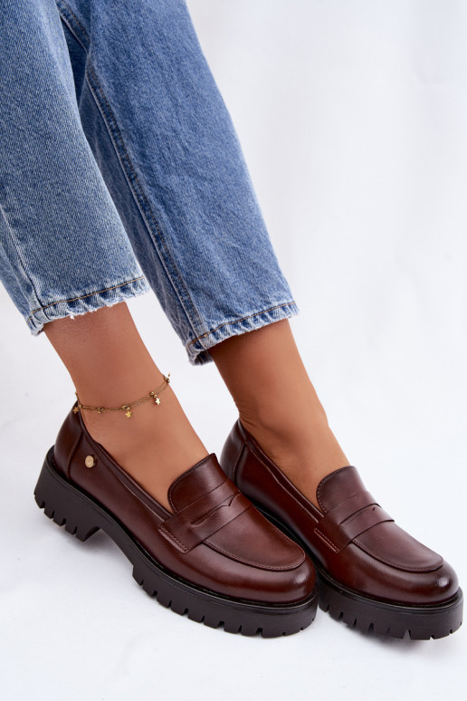 Pealhk naiste mokassiinid Vinceza 18125 pruunid värvi