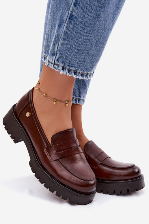 Pealhk naiste mokassiinid Vinceza 18125 pruunid värvi