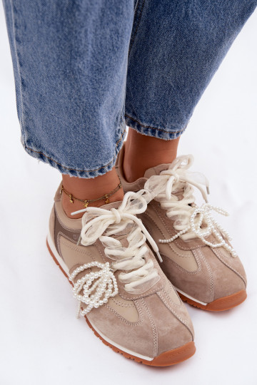 Pealhk seemisnakhsed Sneakers tüüpi jalanõud Pealiste omad Big Star TT274677 beeži värvi