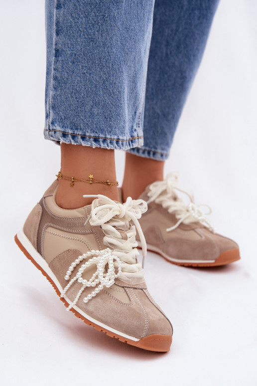 Pealhk seemisnakhsed Sneakers tüüpi jalanõud Pealiste omad Big Star TT274677 beeži värvi