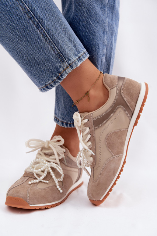 Pealhk seemisnakhsed Sneakers tüüpi jalanõud Pealiste omad Big Star TT274677 beeži värvi