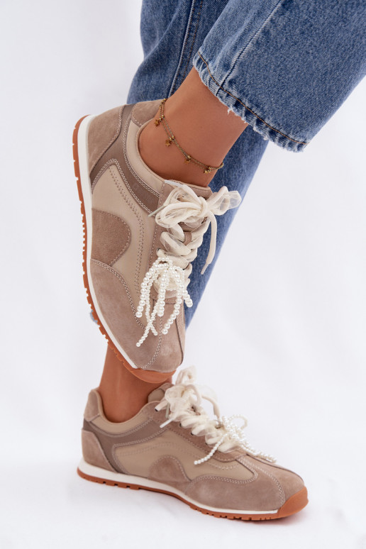 Pealhk seemisnakhsed Sneakers tüüpi jalanõud Pealiste omad Big Star TT274677 beeži värvi