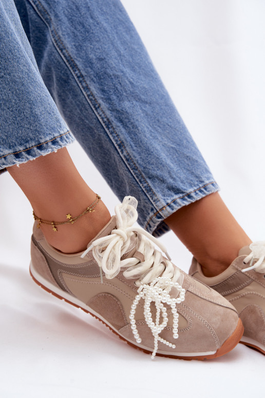 Pealhk seemisnakhsed Sneakers tüüpi jalanõud Pealiste omad Big Star TT274677 beeži värvi