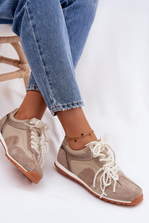 Pealhk seemisnakhsed Sneakers tüüpi jalanõud Pealiste omad Big Star TT274677 beeži värvi