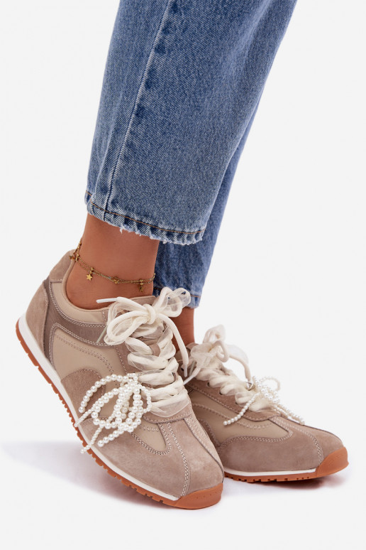 Pealhk seemisnakhsed Sneakers tüüpi jalanõud Pealiste omad Big Star TT274677 beeži värvi