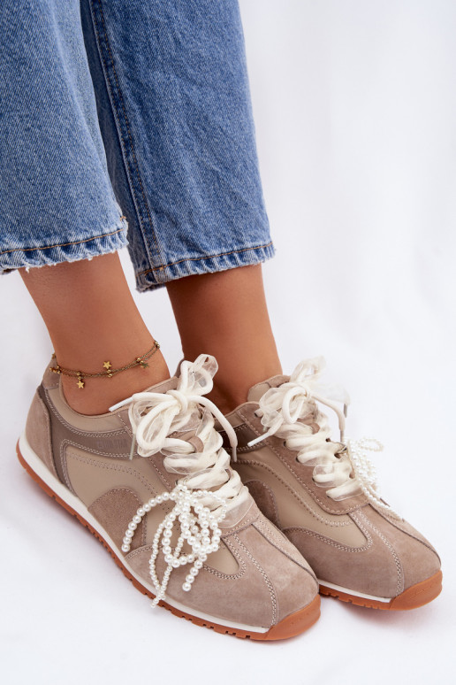 Pealhk seemisnakhsed Sneakers tüüpi jalanõud Pealiste omad Big Star TT274677 beeži värvi