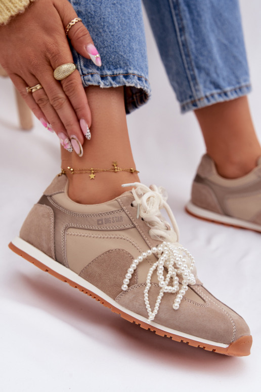 Pealhk seemisnakhsed Sneakers tüüpi jalanõud Pealiste omad Big Star TT274677 beeži värvi