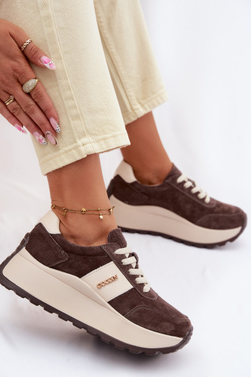 Sneakers tüüpi jalanõud Pealiste omad platvormigaPealturalnego seemisnakhsedu Czekoladosissee Rosinae