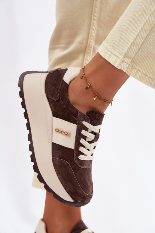 Sneakers tüüpi jalanõud Pealiste omad platvormigaPealturalnego seemisnakhsedu Czekoladosissee Rosinae