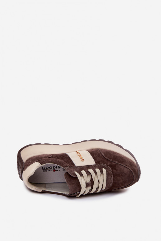 Sneakers tüüpi jalanõud Pealiste omad platvormigaPealturalnego seemisnakhsedu Czekoladosissee Rosinae