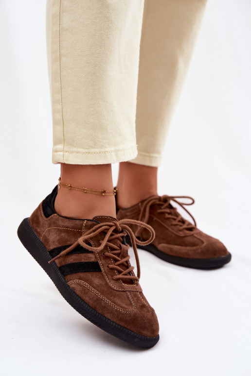 Pealhk seemisnakhsed Sneakers tüüpi jalanõud Pealiste omad pruunid värvi Ismina