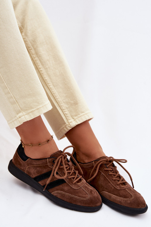 Pealhk seemisnakhsed Sneakers tüüpi jalanõud Pealiste omad pruunid värvi Ismina