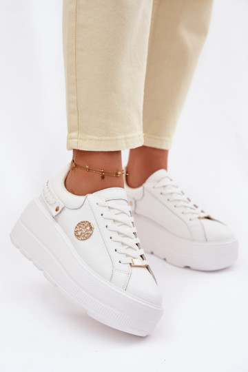 Pealhk Sneakers tüüpi jalanõud Pealiste omad platvormiga D&A LR61-7095 valget värvi 2