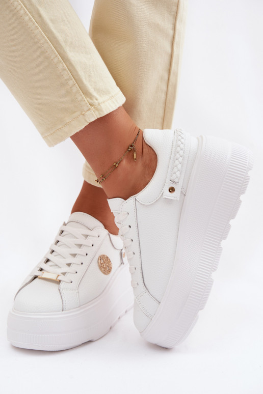 Pealhk Sneakers tüüpi jalanõud Pealiste omad platvormiga D&A LR61-7095 valget värvi