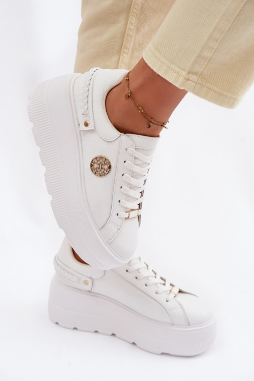 Pealhk Sneakers tüüpi jalanõud Pealiste omad platvormiga D&A LR61-7095 valget värvi