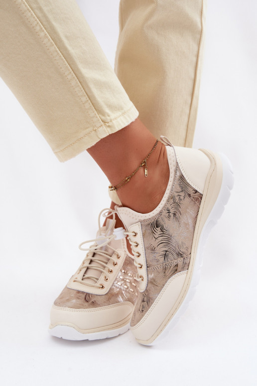 Mustriline Pealhk jalatsid Pealiste omad D&A GR61-5990 beeži värvi