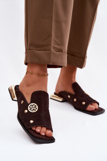 seemisnahksed sussid Ze Kuldset värvimi Ozdobami D&A CR61-3061 Czekoladosissee 2