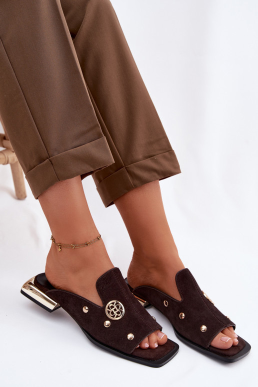 seemisnahksed sussid Ze Kuldset värvimi Ozdobami D&A CR61-3061 Czekoladosissee