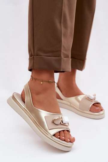 Pealistesandaalid Pealiste omad kaunistustega D&A GR61-5932 Kuldset värvi