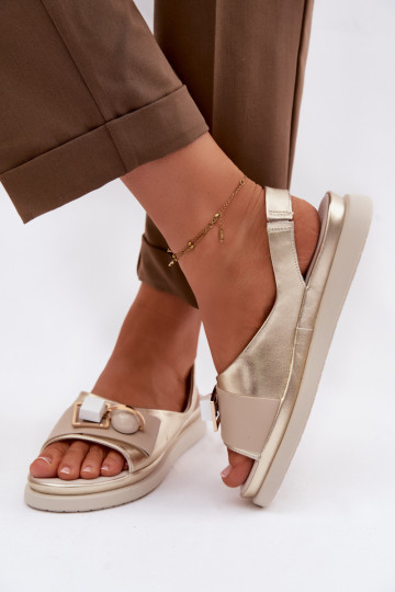 Pealistesandaalid Pealiste omad kaunistustega D&A GR61-5932 Kuldset värvi 2