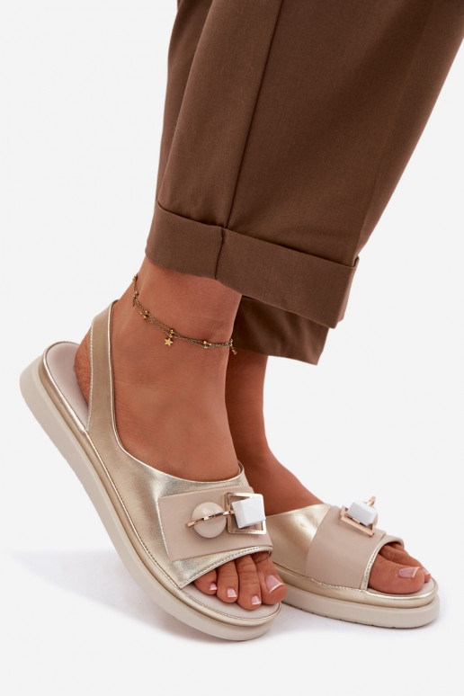 Pealistesandaalid Pealiste omad kaunistustega D&A GR61-5932 Kuldset värvi