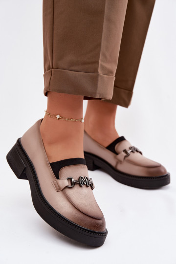 Pealhk naiste mokassiinid Koos Ornate Detalem Vinceza 39985 beeži värvi