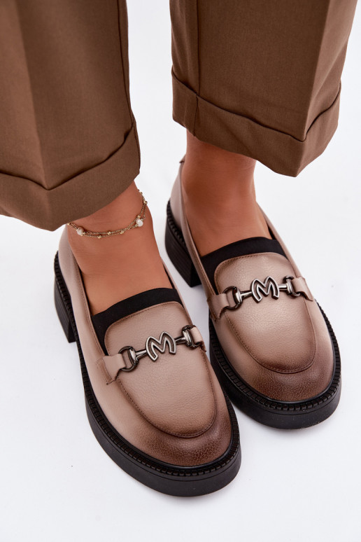 Pealhk naiste mokassiinid Koos Ornate Detalem Vinceza 39985 beeži värvi