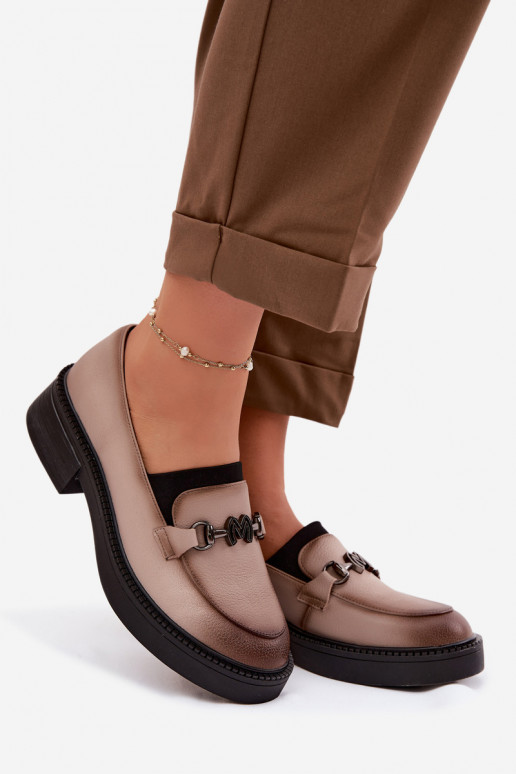 Pealhk naiste mokassiinid Koos Ornate Detalem Vinceza 39985 beeži värvi