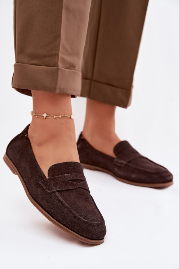 Mokasiinid looduslike sametist sisetallaga Vinceza 18122 šokolaadi värv 2