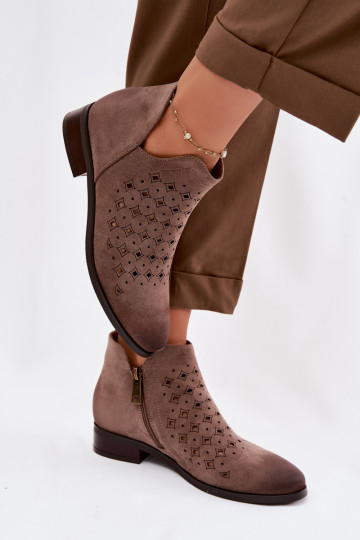 Saapad Pealiste omad laiade nööridega Vinceza 58626 beeži värvi