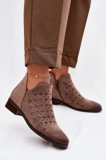 Saapad Pealiste omad laiade nööridega Vinceza 58626 beeži värvi 2