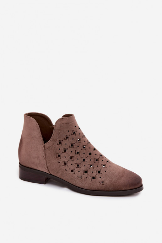 Saapad Pealiste omad laiade nööridega Vinceza 58626 beeži värvi