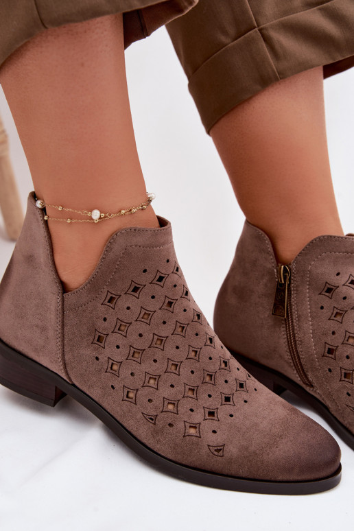 Saapad Pealiste omad laiade nööridega Vinceza 58626 beeži värvi