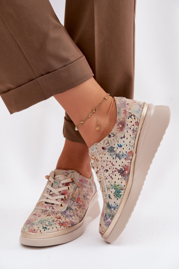 Ažuursed seemisnahast jalatsid Pealiste omad Vinceza 79603 beeži värvi