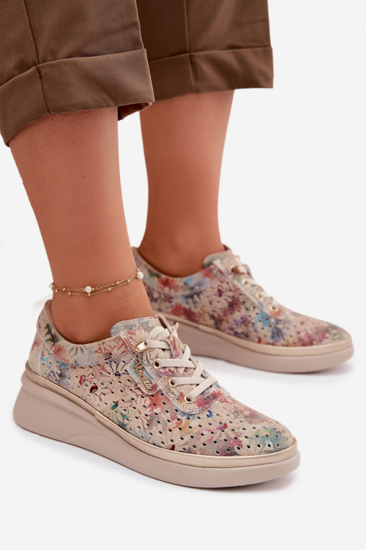 Ažuursed seemisnahast jalatsid Pealiste omad Vinceza 79603 beeži värvi