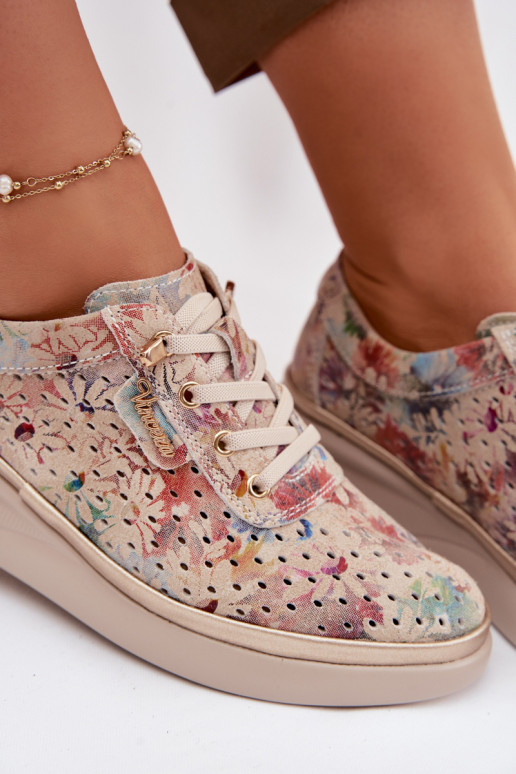 Ažuursed seemisnahast jalatsid Pealiste omad Vinceza 79603 beeži värvi